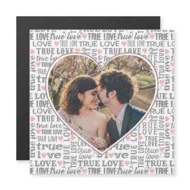 Heart Shaped Photo True Love Valentines or Wedding Magnetic Invitations