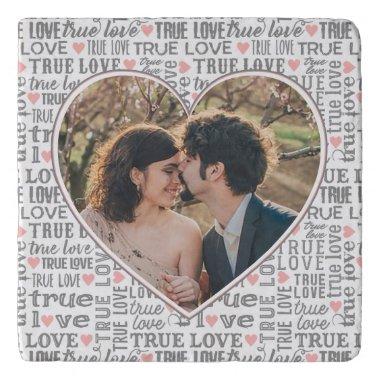 Heart Shaped Photo True Love Valentines or Wedding Trivet