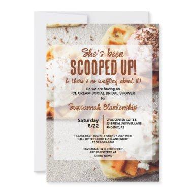 Heart Shaped Waffle Ice Cream Scoop Bridal Shower Invitations