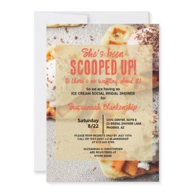 Heart Shaped Waffle Ice Cream Scoop Bridal Shower Invitations