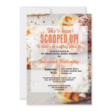 Heart Shaped Waffle Ice Cream Scoop Bridal Shower Invitations