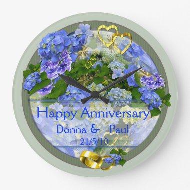 Hearts and Hydrangeas  ~ Anniversary Clock