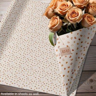 Hearts - Earthtone rustic on white cement Wrapping Paper