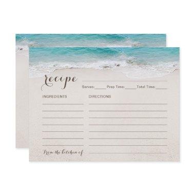 Hearts In The Sand Beach Bridal Shower Recipe Invitations