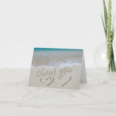 Hearts in the Sand "Thank You" Thank You Invitations
