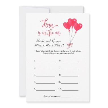 Hearts Valentines Bridal shower game Invitations