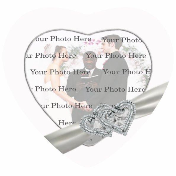 Hearts White Wedding Photo Frame Statuette