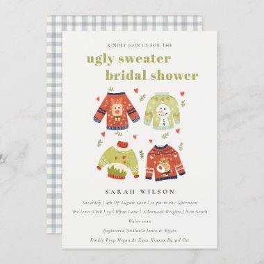 Hearts Winter Ugly Sweater Bridal Shower Invite