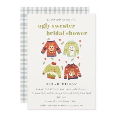 Hearts Winter Ugly Sweater Bridal Shower Invite