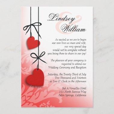 Heartstrings Wedding red Invitations
