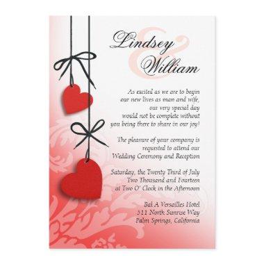 Heartstrings Wedding red Invitations