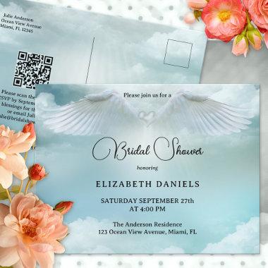 Heavenly Blessings Angel Bridal Shower Invitation PostInvitations