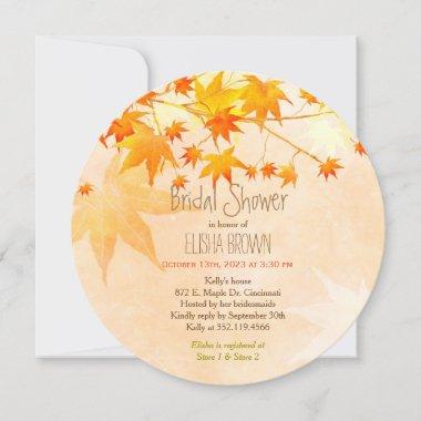 Heavenly Maple Fall Bridal Shower Invitations