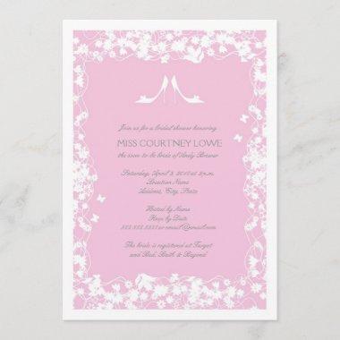 Heels Bridal Shower Invitations in Light Pink