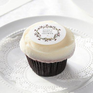 HEIDI Muted Tone Boho Wildflower  Edible Frosting Rounds