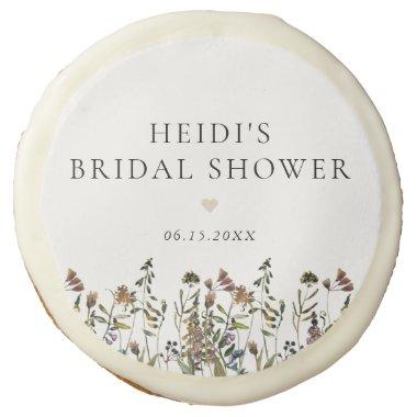 HEIDI Muted Tone Boho Wildflower Bridal Shower Sugar Cookie