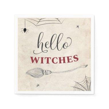 Hello Witches Halloween Bachelorette Bridal Shower Napkins