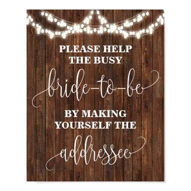 Help Bride making Yourself Addressee Western Sign