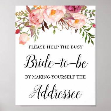Help Bride-to-be by making Yourself Addressee Sign