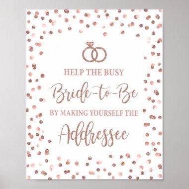 Help Busy Bride to Be Make Yourself Addressee Rose Poster