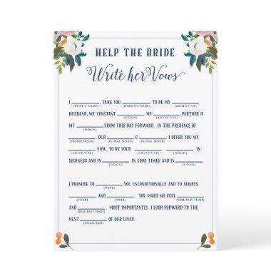 Help the Bride Write Her Vows  Game