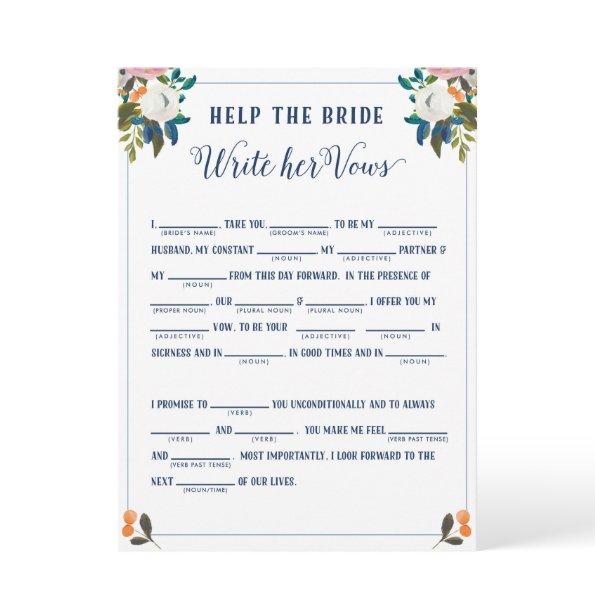 Help the Bride Write Her Vows  Game