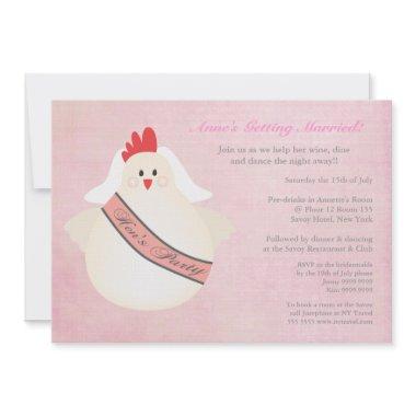 Hen Bachelorette Night Party Illustrated Invite