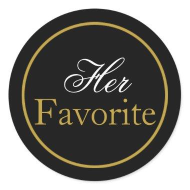 "Her Favorite" Wedding Sticker Blush Black Gold