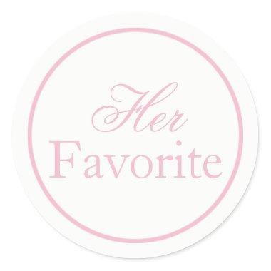 "Her Favorite" Wedding Sticker Blush Pink