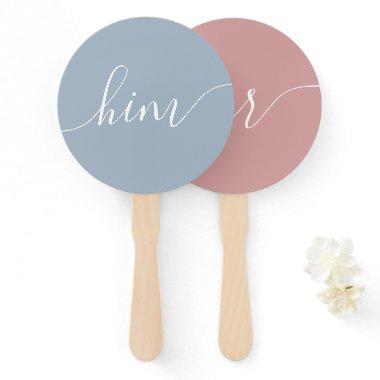 Her or Him Bride Groom Wedding Game Hand Fan
