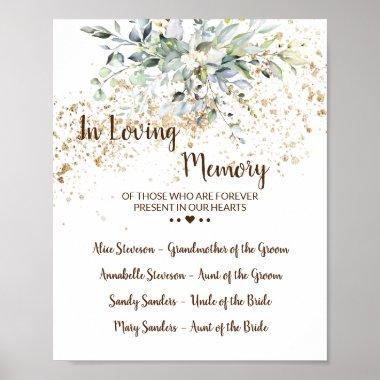 Herbal and Greenery In Loving Memory Wedding Sign