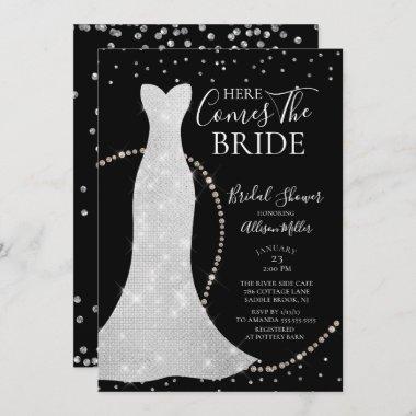 Here Comes The Bride Bridal Shower Invitations
