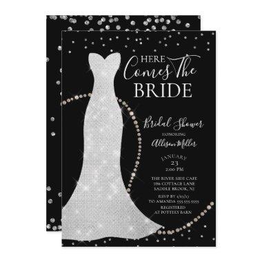 Here Comes The Bride Bridal Shower Invitations