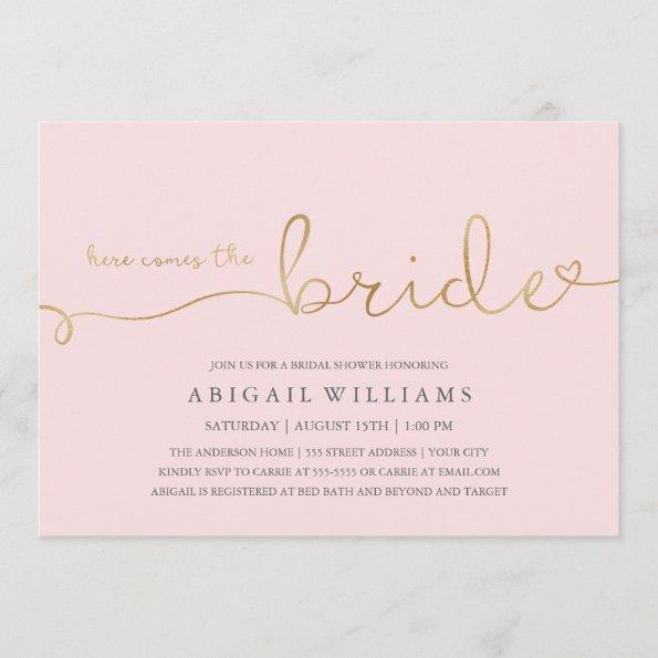 Here comes the bride dk -shower Invitations