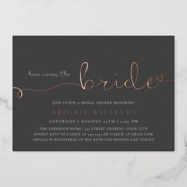Here Comes the Bride Foil Invitations