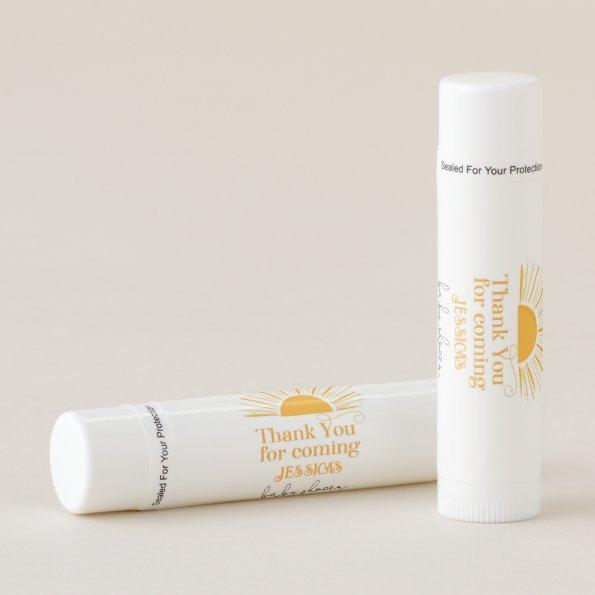 Here comes the sun baby shower favors lip balm
