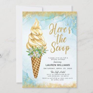 Here's the Scoop Ice Cream Bridal Shower Invitatio Invitations