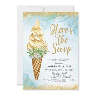 Here's the Scoop Ice Cream Bridal Shower Invitatio Invitations