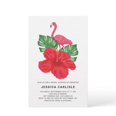 Hibiscus and Flamingo Bridal Shower Invitations