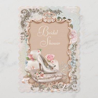 High Heel Shoe Vintage Bridal Shower Invitations