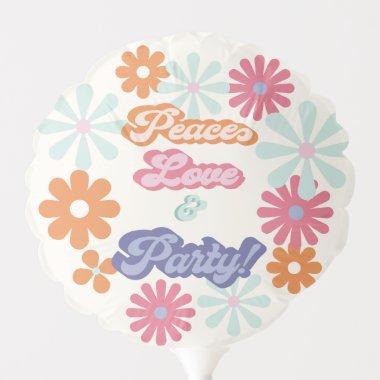 Hippie 1960's 1970's Peace Love & Party Birthday Balloon