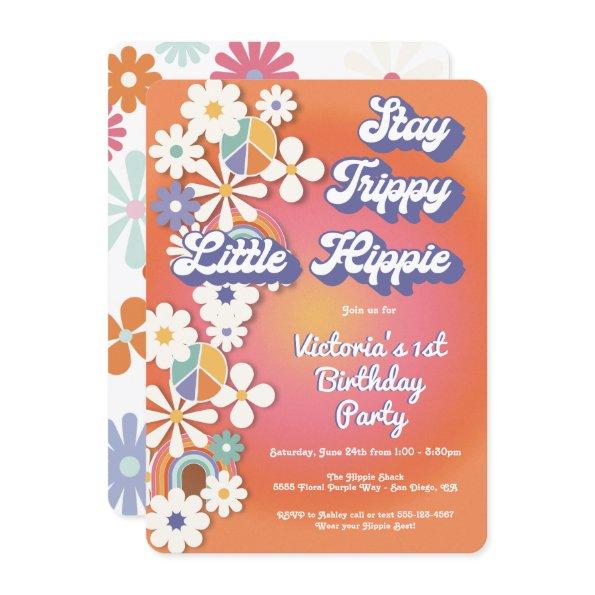 Hippie 1960's 1970's Peace Love & Party Birthday I