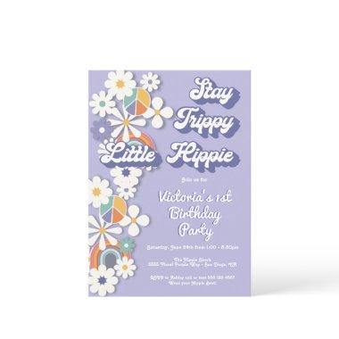 Hippie 1960's 1970's Peace Love & Party Birthday I Invitations