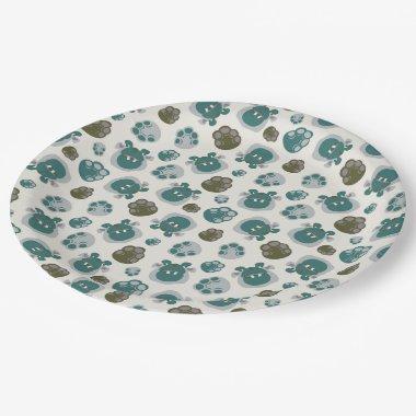 Hippo Green Paper Plate