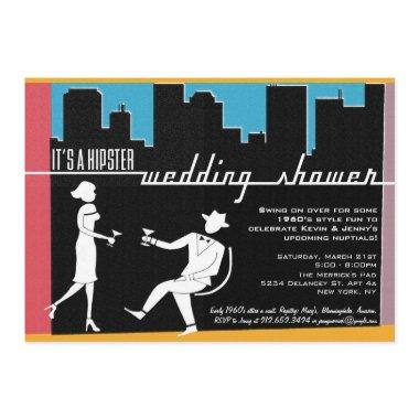 Hipster 1960's Wedding or Bridal Shower Invitations