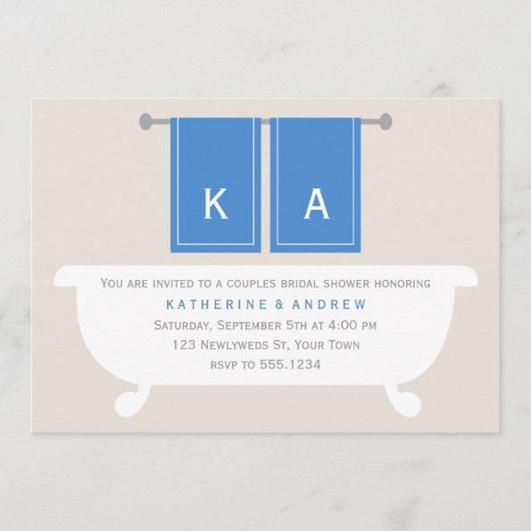 His and Hers Towels Bridal Shower {blue} Invitations