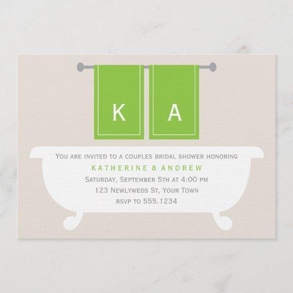 His and Hers Towels Bridal Shower {green} Invitations