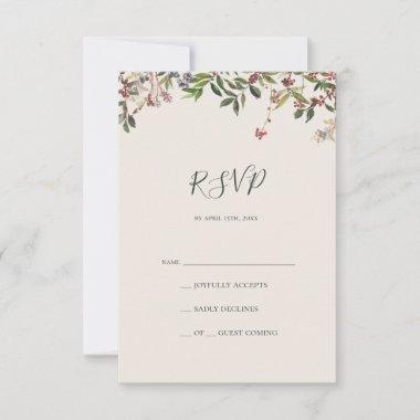 Holiday Chic Botanical | Champagne RSVP Card