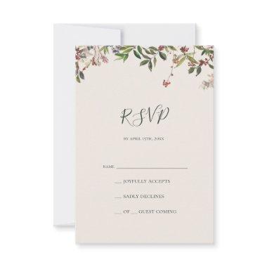 Holiday Chic Botanical | Champagne RSVP Card