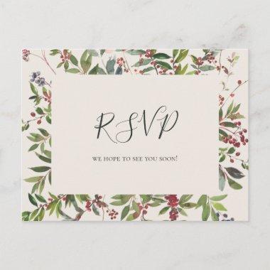 Holiday Chic Botanical | Champagne Wedding RSVP PostInvitations